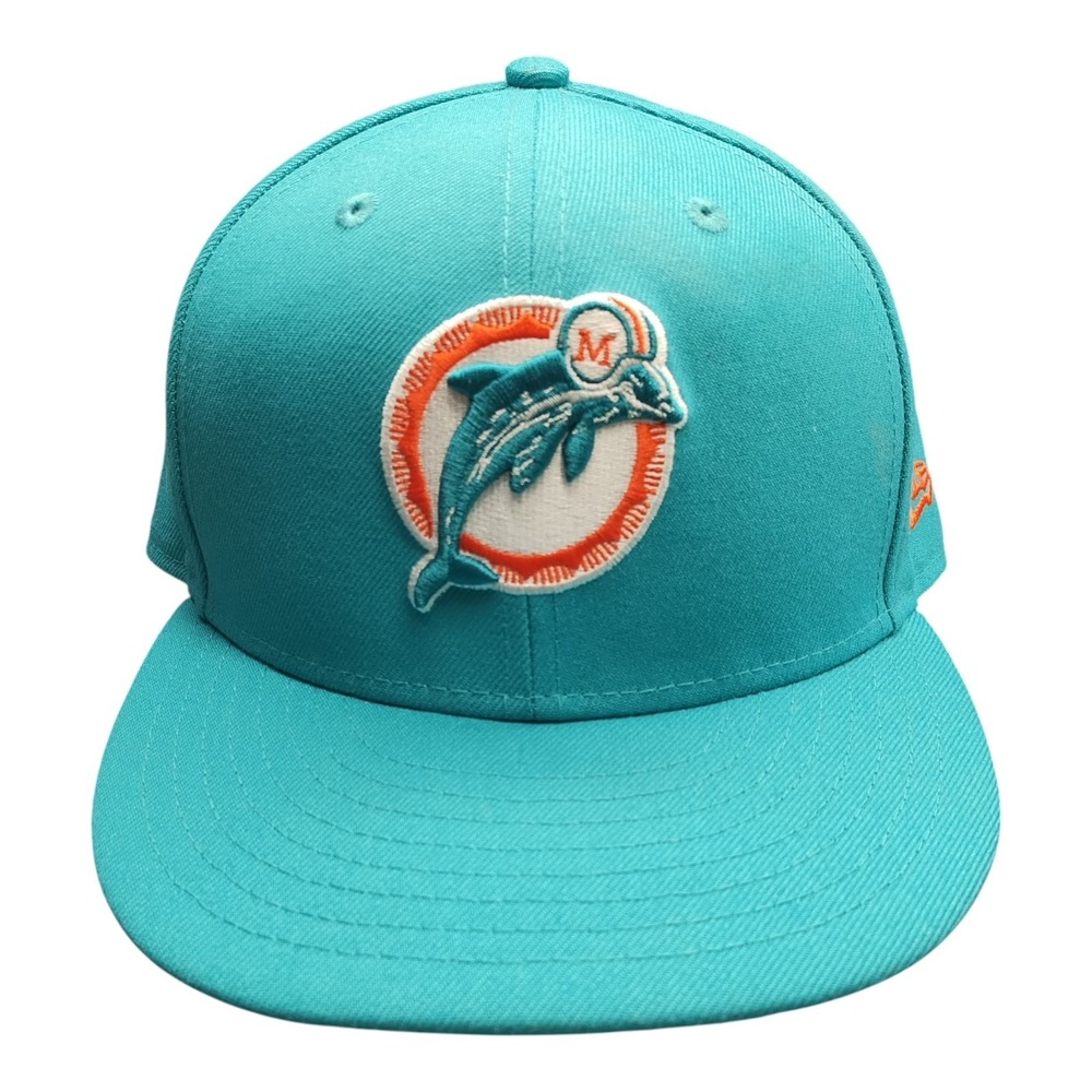 NFL Miami Dolphins New Era 59FIFTY Football Cap Men 7 1/2 Multi Embroidered Logo